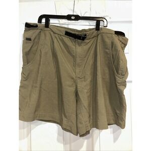 Columbia Shorts Mens Size X-Large Belted Nylon Lined Dark Khaki Lightweight